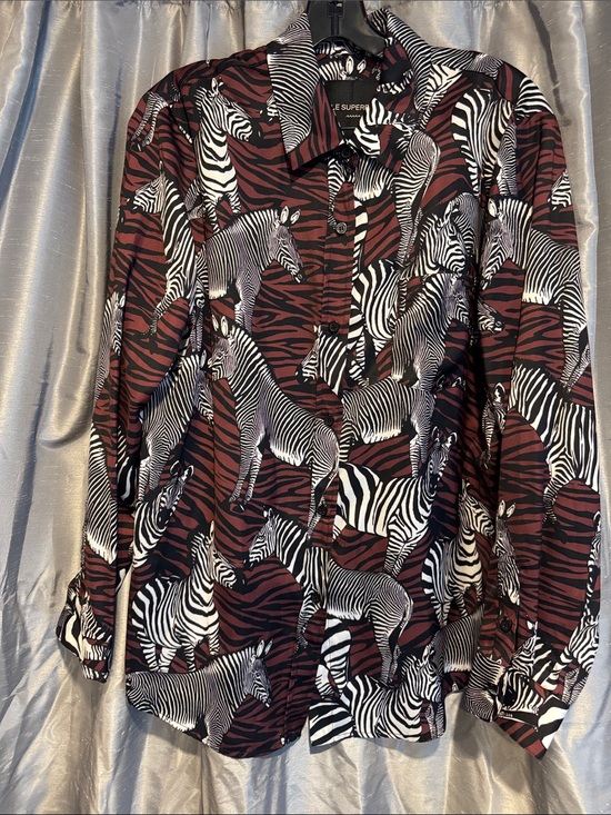 le superbe Tops - Le Superbe Zebra Posse ExBoyfriend Button Down size 6 NWT